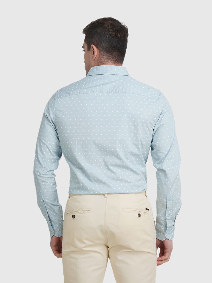 Fill Sleeve Giza Satin Print Shirt image number 3